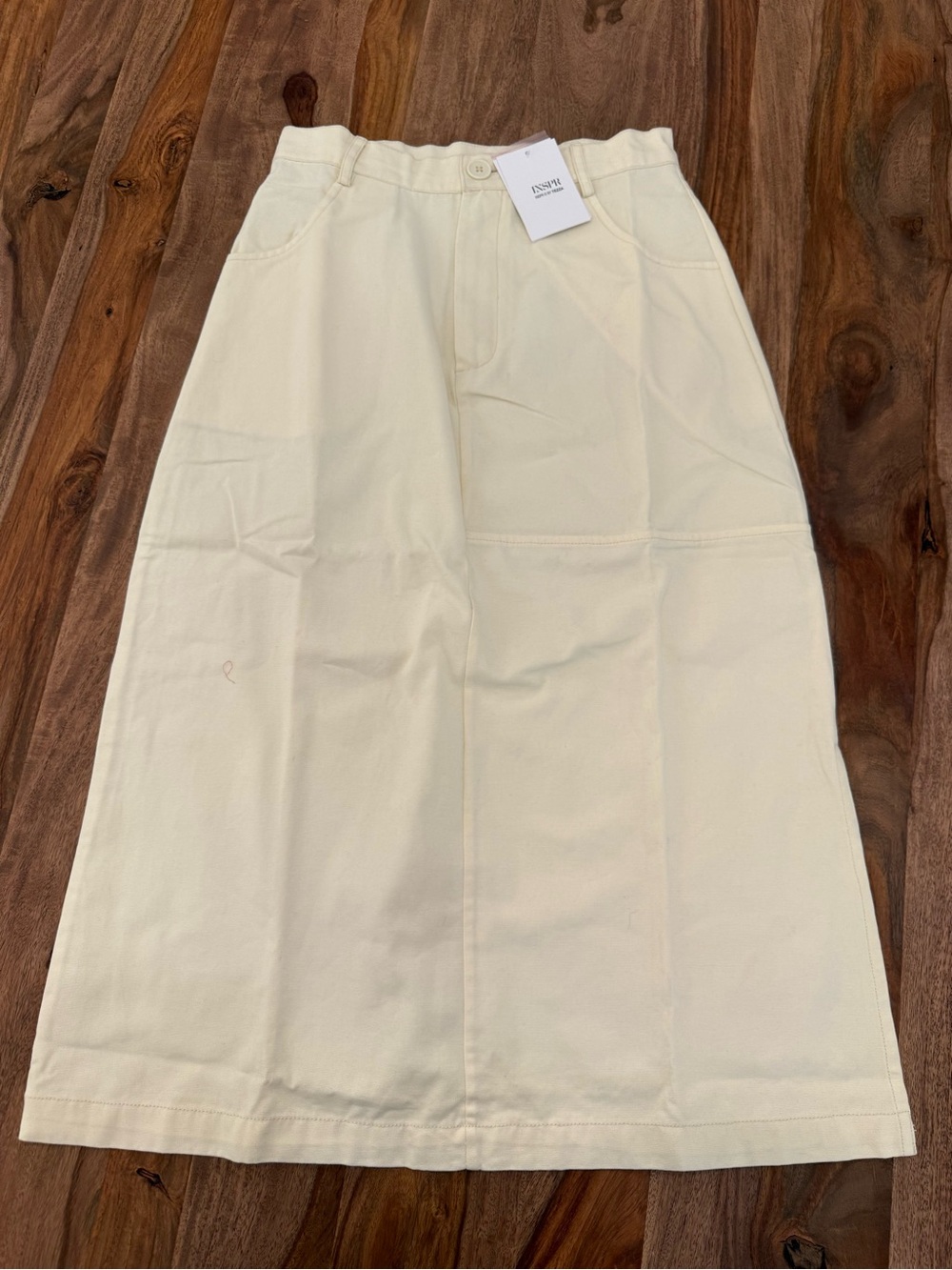 INSPR Ivory Cream Midi Skirt